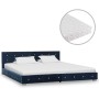 Cama con colchón de terciopelo azul 160x200 cm de vidaXL, Camas y somieres - Ref: Foro24-278160, Precio: 517,26 €, Descuento: %