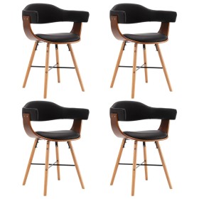 Dining chairs 4 pcs synthetic leather and black curved wood by vidaXL, dining chairs - Ref: Foro24-279491, Price: 402,17 €, D...