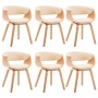 Dining chairs 6 pcs curved wood and cream synthetic leather by vidaXL, dining chairs - Ref: Foro24-278732, Price: 1,00 €, Dis...