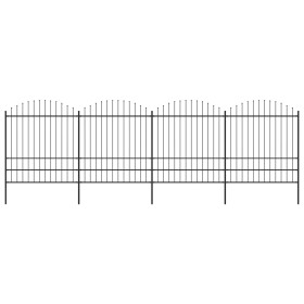 Garden fence with black steel spearheads (1.75-2)x6.8 m by vidaXL, fence panels - Ref: Foro24-277751, Price: 497,89 €, Discou...