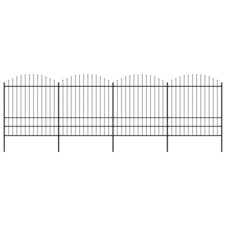 Garden fence with black steel spearheads (1.75-2)x6.8 m by vidaXL, fence panels - Ref: Foro24-277751, Price: 497,89 €, Discou...