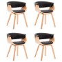 Dining chairs 4 pcs curved wood black synthetic leather by vidaXL, dining chairs - Ref: Foro24-278734, Price: 607,93 €, Disco...