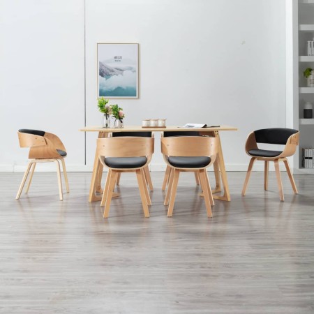 Dining chairs 6 units wood and black synthetic leather by vidaXL, dining chairs - Ref: Foro24-278867, Price: 926,99 €, Discou...