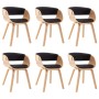 Dining chairs 6 units wood and black synthetic leather by vidaXL, dining chairs - Ref: Foro24-278867, Price: 929,51 €, Discou...