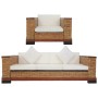 2-Piece Brown Natural Rattan Sofa Set with Cushions by vidaXL, Sofas - Ref: Foro24-278621, Price: 758,86 €, Discount: %