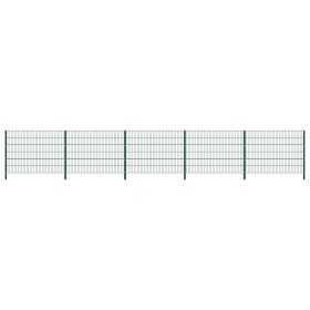 Fence panel with green iron posts 8.5x1.2 m by vidaXL, fence panels - Ref: Foro24-278665, Price: 460,13 €, Discount: %