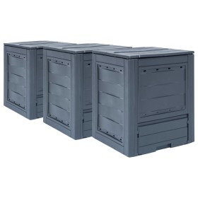 Garden composters 3 units gray 780 L 60x60x73 cm by vidaXL, Composters - Ref: Foro24-278920, Price: 188,08 €, Discount: %