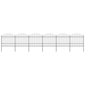 Garden fence with black steel spearhead (1.5-1.75)x10.2m by vidaXL, fence panels - Ref: Foro24-277744, Price: 506,22 €, Disco...