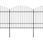 Garden fence with black steel spearhead (1.5-1.75)x10.2m by vidaXL, fence panels - Ref: Foro24-277744, Price: 486,50 €, Disco...