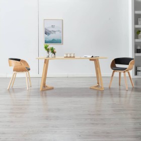 Dining chairs 2 pcs curved wood and black synthetic leather by vidaXL, dining chairs - Ref: Foro24-278865, Price: 312,00 €, D...