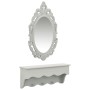 Estante de pared para llaves joyas con espejo y ganchos gris de vidaXL, Tocadores - Ref: Foro24-323973, Precio: 52,50 €, Desc...