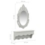 Estante de pared para llaves joyas con espejo y ganchos gris de vidaXL, Tocadores - Ref: Foro24-323973, Precio: 52,50 €, Desc...