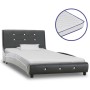 Bed with viscoelastic mattress gray synthetic leather 90x200 cm by vidaXL, Beds and slatted bases - Ref: Foro24-277564, Price...