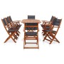 9-piece garden dining set made of eucalyptus wood and textilene. by vidaXL, Garden sets - Ref: Foro24-278914, Price: 654,99 €...