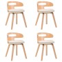 Dining chairs 4 pcs curved wood and cream synthetic leather by vidaXL, dining chairs - Ref: Foro24-278852, Price: 422,98 €, D...