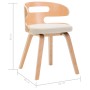 Dining chairs 4 pcs curved wood and cream synthetic leather by vidaXL, dining chairs - Ref: Foro24-278852, Price: 422,98 €, D...