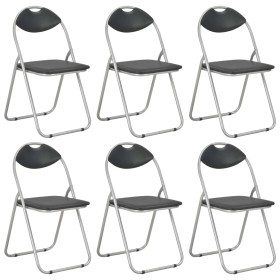 Folding dining chairs, 6 units, black synthetic leather by vidaXL, dining chairs - Ref: Foro24-278594, Price: 145,37 €, Disco...