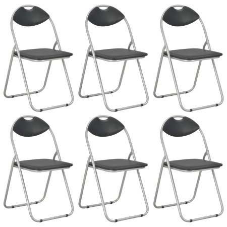 Folding dining chairs, 6 units, black synthetic leather by vidaXL, dining chairs - Ref: Foro24-278594, Price: 145,37 €, Disco...