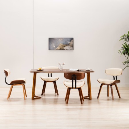 Dining chairs 4 units curved wood and synthetic leather by vidaXL, dining chairs - Ref: Foro24-278716, Price: 490,27 €, Disco...