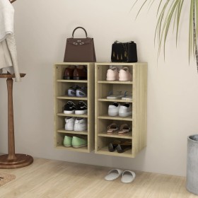 Shoe cabinets 2 units Sonoma oak plywood 31.5x35x70cm by vidaXL, Shoe racks and shoe organizers - Ref: Foro24-808988, Price: ...