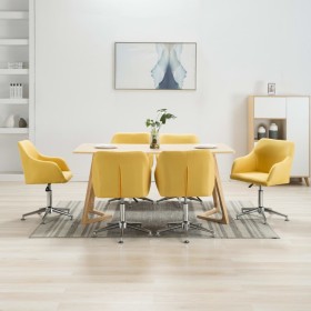 Sillas de comedor giratorias 6 unidades tela amarillo de vidaXL, Sillas de comedor - Ref: Foro24-278442, Precio: 365,99 €, De...