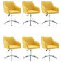 Swivel dining chairs 6 units yellow fabric by vidaXL, dining chairs - Ref: Foro24-278442, Price: 375,37 €, Discount: %