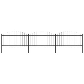 Garden fence with black steel spearheads (1.25-1.5)x5.1m by vidaXL, fence panels - Ref: Foro24-277732, Price: 228,24 €, Disco...