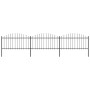 Garden fence with black steel spearheads (1.25-1.5)x5.1m by vidaXL, fence panels - Ref: Foro24-277732, Price: 228,99 €, Disco...