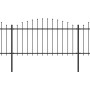 Garden fence with black steel spearheads (1.25-1.5)x5.1m by vidaXL, fence panels - Ref: Foro24-277732, Price: 228,24 €, Disco...