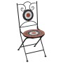 Bistro table and chairs 3-piece set with terracotta and white ceramic mosaic. by vidaXL, Garden sets - Ref: Foro24-279415, Pr...