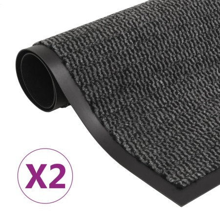 Rectangular entrance rugs with 2 gray knot units 40x60 cm by vidaXL, Doormats - Ref: Foro24-3051601, Price: 18,23 €, Discount: %