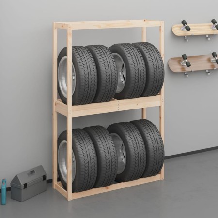 Solid pine wood tire support 120x40x180 cm by vidaXL, Industrial shelving - Ref: Foro24-825003, Price: 73,99 €, Discount: %