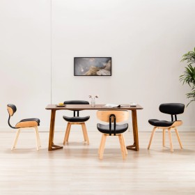 Dining chairs 4 pcs curved wood black synthetic leather by vidaXL, dining chairs - Ref: Foro24-278722, Price: 502,86 €, Disco...