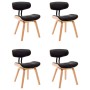 Dining chairs 4 pcs curved wood black synthetic leather by vidaXL, dining chairs - Ref: Foro24-278722, Price: 530,14 €, Disco...