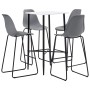 5-piece gray plastic high table and stools set by vidaXL, Furniture sets for kitchens and dining rooms - Ref: Foro24-279975, ...