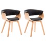 Dining chairs 2 pcs curved wood and black synthetic leather by vidaXL, dining chairs - Ref: Foro24-278733, Price: 305,30 €, D...