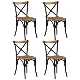 Cross back chairs 4 pcs solid black mango wood by vidaXL, dining chairs - Ref: Foro24-278773, Price: 470,85 €, Discount: %