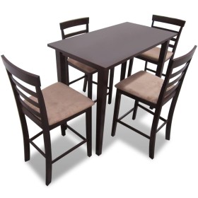 Stehtisch und 4 Barhocker braunes Holz von vidaXL, Möbelsets für Küchen und Esszimmer - Ref: Foro24-271833, Preis: 347,58 €, ...