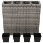 Tall planter with 4 pots 2 pcs gray synthetic rattan by vidaXL, Pots and planters - Ref: Foro24-279080, Price: 291,62 €, Disc...