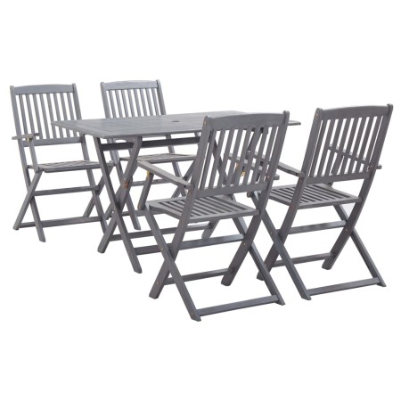 5-piece solid acacia wood garden dining set in gray by vidaXL, Garden sets - Ref: Foro24-278921, Price: 304,39 €, Discount: %