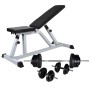 Weight bench with weights and dumbbells 60.5 kg by vidaXL, Weight lifting machines - Ref: Foro24-275346, Price: 249,33 €, Dis...