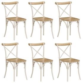 Cross back chairs 6 pcs solid white mango wood by vidaXL, dining chairs - Ref: Foro24-278772, Price: 871,18 €, Discount: %