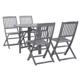 Garden dining set 5 pieces solid gray acacia wood by vidaXL, Garden sets - Ref: Foro24-278926, Price: 333,99 €, Discount: %