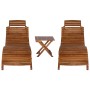 Set of sun loungers with table 3 pieces solid acacia wood by vidaXL, Loungers - Ref: Foro24-279160, Price: 308,45 €, Discount: %