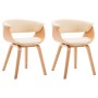 Dining chairs 2 pcs curved wood and cream synthetic leather by vidaXL, dining chairs - Ref: Foro24-278730, Price: 347,02 €, D...