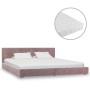 Bett mit rosa Samtmatratze 160x200 cm von vidaXL, Betten und Lattenroste - Ref: Foro24-278165, Preis: 408,99 €, Rabatt: %