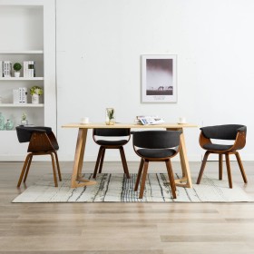 Dining chairs 4 units of curved wood and gray fabric by vidaXL, dining chairs - Ref: Foro24-278728, Price: 646,99 €, Discount: %