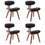 Dining chairs 4 units of curved wood and fabric by vidaXL, dining chairs - Ref: Foro24-278718, Price: 617,17 €, Discount: %