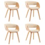 Dining chairs 4 pcs curved wood and cream synthetic leather by vidaXL, dining chairs - Ref: Foro24-278863, Price: 613,68 €, D...