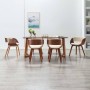 Dining chairs 6 pcs curved wood and cream synthetic leather by vidaXL, dining chairs - Ref: Foro24-278858, Price: 854,37 €, D...